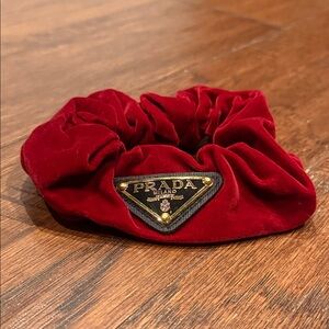 Rich Red Velvet Hair Scrunchie Accessory